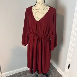 City Chic Dress Plus size 16 Long Sleeve Stretch Tie Waist